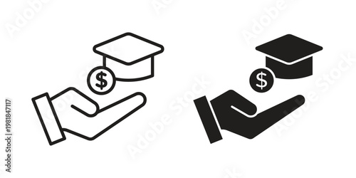 Education cost icon and symbol. Vector icon editable set