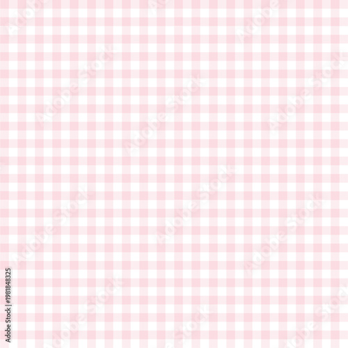 Light Pink gingham check pattern background, cute seamless pastel grid texture