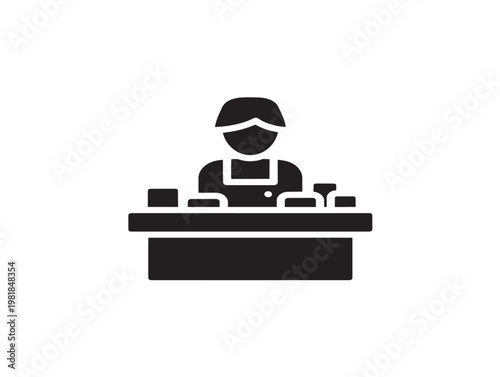 dj mixing music at nightclub flat design vector illustration