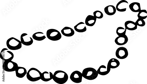 Pearl Necklace - Hand Drawn Whimsical Coastal Wedding Table Illustration