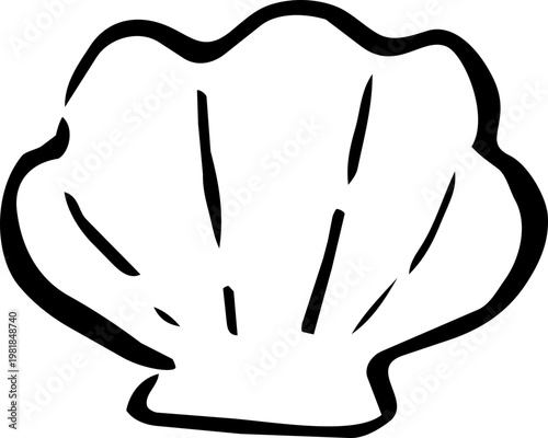 Scallop Shells - Hand Drawn Whimsical Coastal Wedding Table Illustration