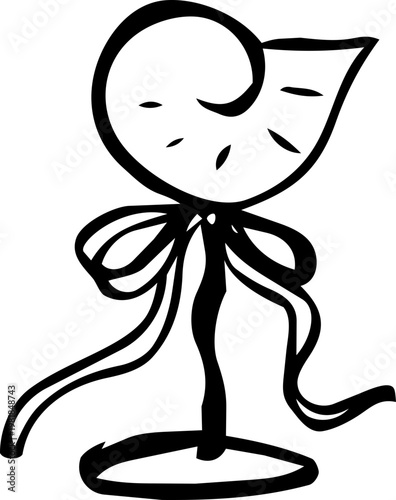 Seashell Dirty Martini Cocktail - Hand Drawn Whimsical Coastal Wedding Table Illustration