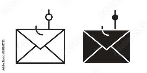 Email phishing icon and symbol. Vector icon editable set