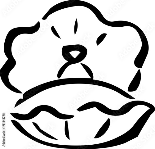 The Wedding Ring Is In A Seashell Box - Hand Drawn Whimsical Coastal Wedding Table Illustration