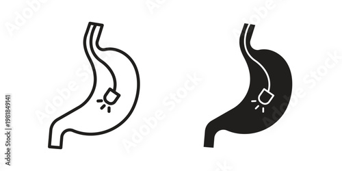 Endoscopy icon and symbol. Vector icon editable set