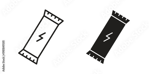 Energy bar icon and symbol. Vector icon editable set