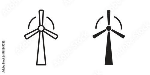 Eolic energy icon and symbol. Vector icon editable set
