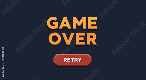 Game Over Screen with Retry Button.