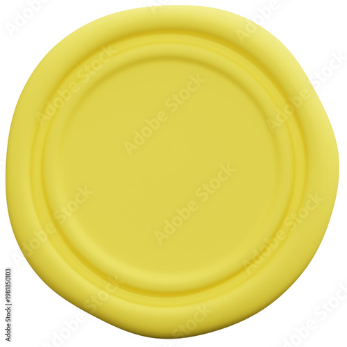 Photos 3D Yellow Blank Round Wax Seal Stamp Double Ring Icon