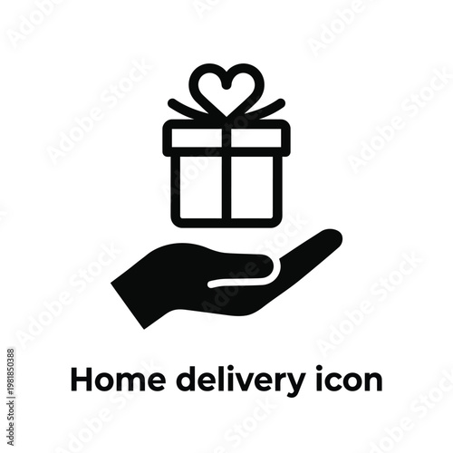 A hand holding a gift box with a heart on top Vector