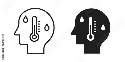 Fever icon and symbol. Vector icon editable set