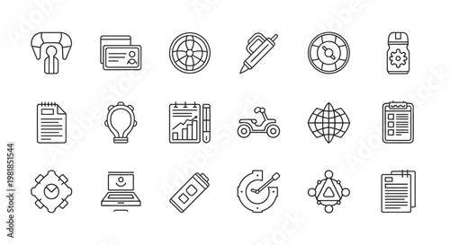 Icons Collection for Business Projects, Graphic Environment, Flat View, Modern Concept