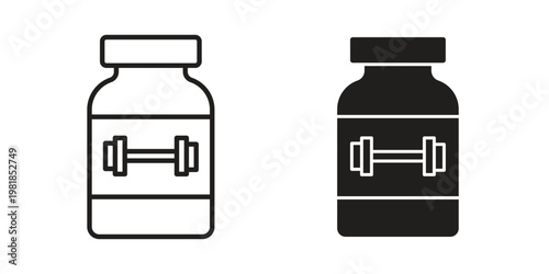 Fitness supplement icon and symbol. Vector icon editable set
