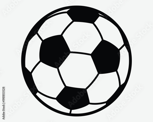Classic black and white soccer ball illustration