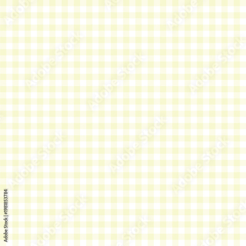 Light Yellow gingham check pattern background, cute seamless pastel grid texture