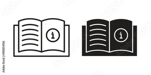 guide book icon and symbol. Vector icon editable set