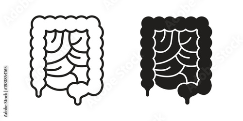 Gut icon and symbol. Vector icon editable set