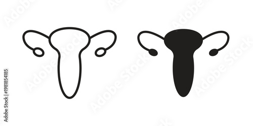 Gynecology icon and symbol. Vector icon editable set