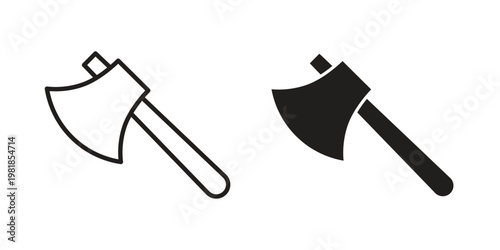 Hatchet icon and symbol. Vector icon editable set