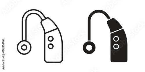 Hearing aid icon and symbol. Vector icon editable set