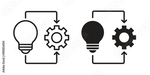 Implementation icon and symbol. Vector icon editable set