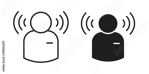 Influencer icon and symbol. Vector icon editable set