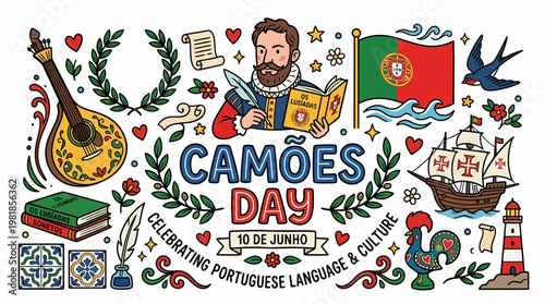 Cam?es Day Illustration: Portuguese Culture, History, and Language