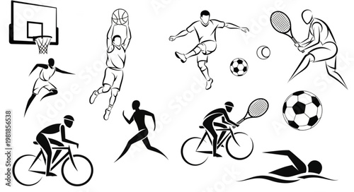 sport silhouettes set