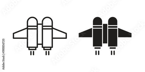 Jetpack icon and symbol. Vector icon editable set