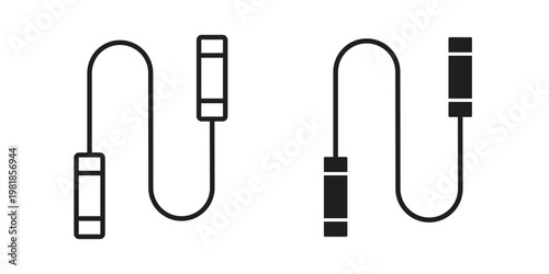 Jump rope icon and symbol. Vector icon editable set