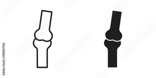 Knee Joint icon and symbol. Vector icon editable set