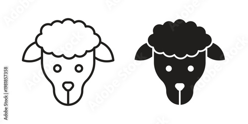 Lamb icon and symbol. Vector icon editable set