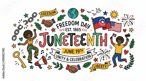 Juneteenth Celebration: Freedom, Unity, Liberty, June 19th