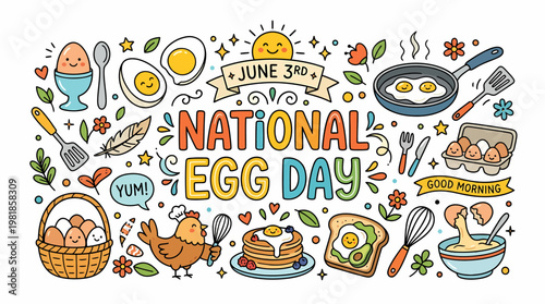 National Egg Day Doodle Art - June 3rd Celebration