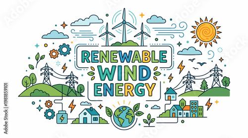 Renewable Wind Energy Illustration