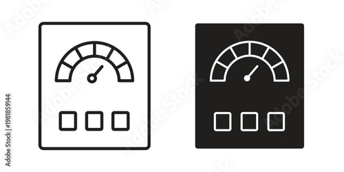 Meter icon and symbol. Vector icon editable set