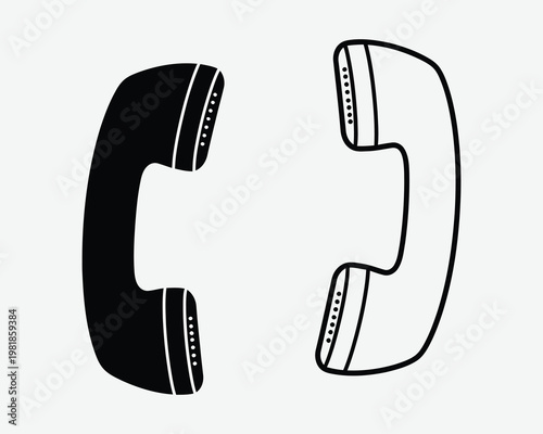 Disconnected telephone receiver sketch a symbol of lost communication