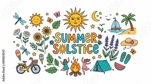Summer Solstice Celebration - Doodle Art Collection