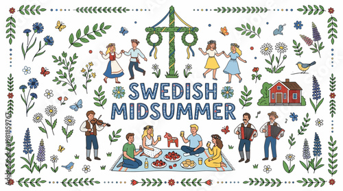 Swedish Midsummer Celebration with Folk Dance and Picnic