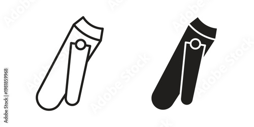 Nail clippers icon and symbol. Vector icon editable set