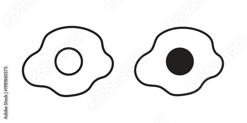 Omelet icon and symbol. Vector icon editable set