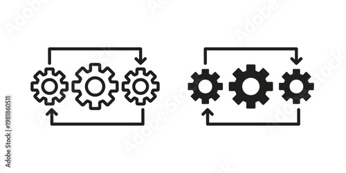 Operation icon and symbol. Vector icon editable set