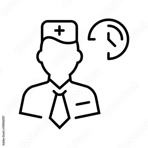 Cardiologist appointment icon. Healthcare and cardiology line symbol. Black and white.