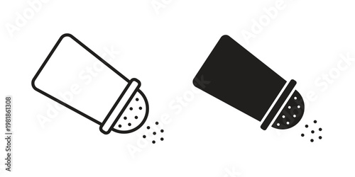 Pepper shaker icon and symbol. Vector icon editable set