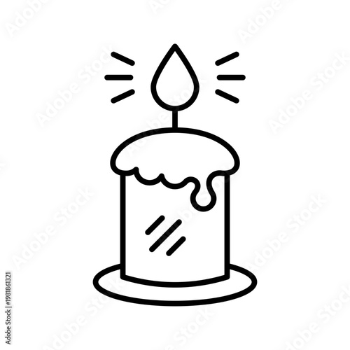 Easter cake icon. Holidays and easter line symbol. Black and white.