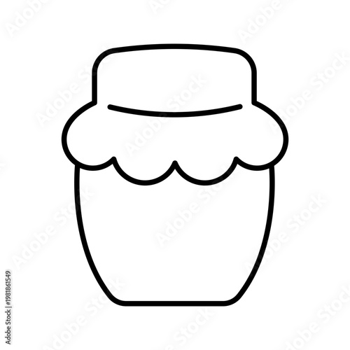 Jam jar icon. Food and preserves line symbol. Black and white.