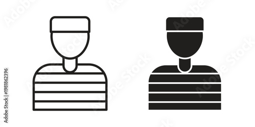 Prisoner icon and symbol. Vector icon editable set
