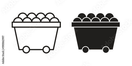 Raw material icon and symbol. Vector icon editable set