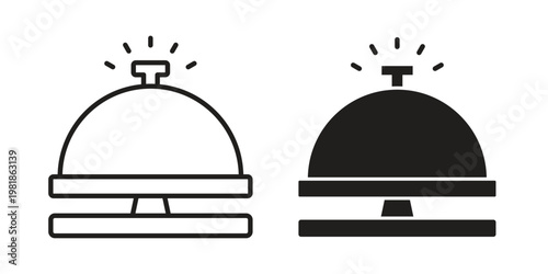 Reception bell icon and symbol. Vector icon editable set