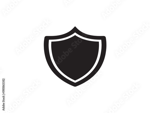 black shield emblem flat design vector illustration